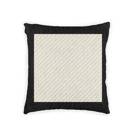 Retro Hearts Pattern Yellow Teal Coral Woven Pillows