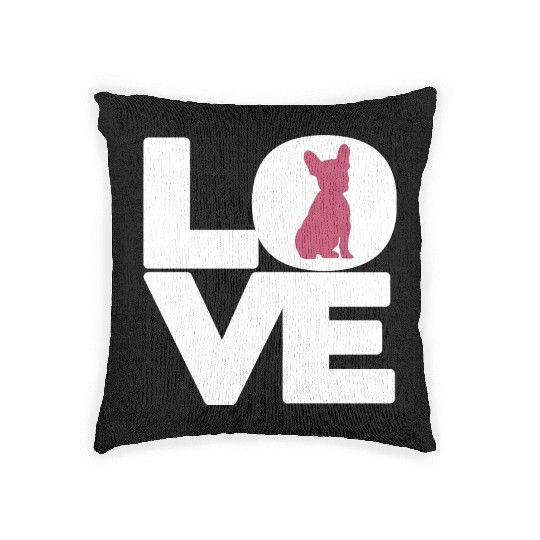 French Bulldog Mom Lover Funny Cute Frenchie Woven Pillows