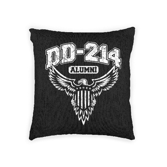 Dd 214 Alumni Military Veteran With Usa Eagle Woven Pillows