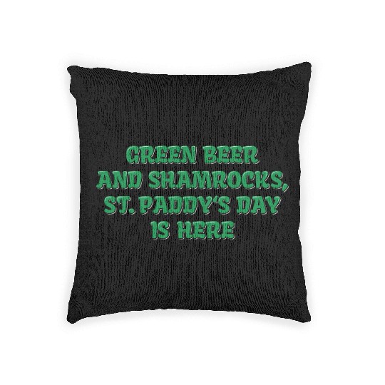 Green Beer And Shamrocks Woven Pillows