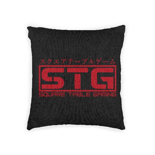 Square Table Gaming Logo (Red) Woven Pillows
