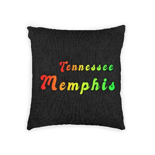 Memphis Tennessee rainbow design Woven Pillows