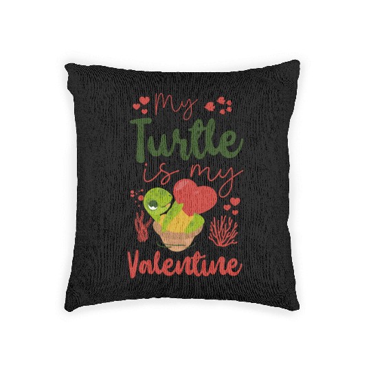 Sea Turtle Tortoise Valentines Day Woven Pillows