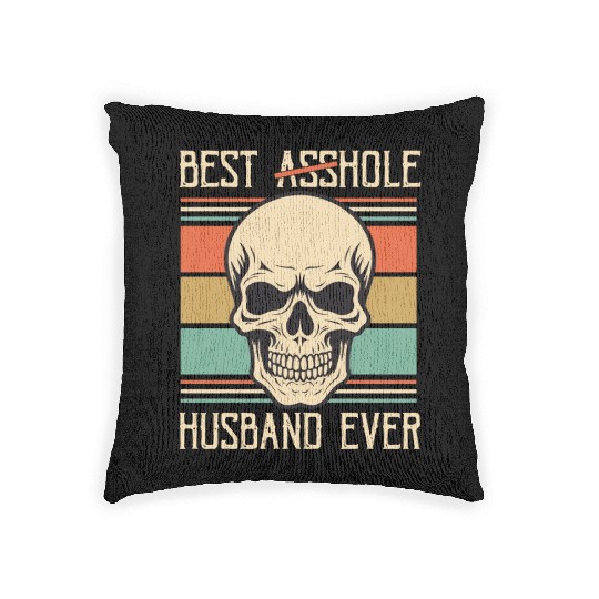 Vintage Best Asshole Husband, Husband png, bride Woven Pillows