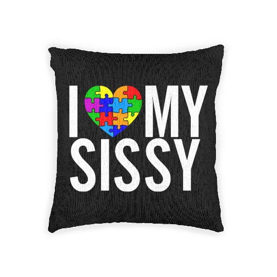 I Love My Sissy Woven Pillows