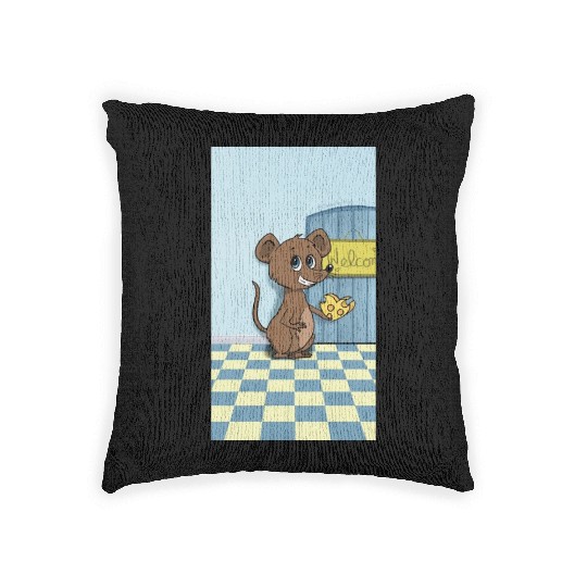 Cheesy Heart Mouse Woven Pillows