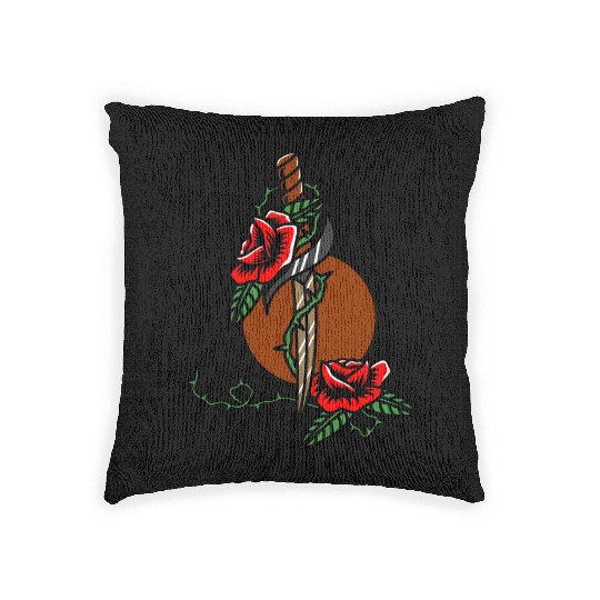 Twilight Dagger Flower Woven Pillows