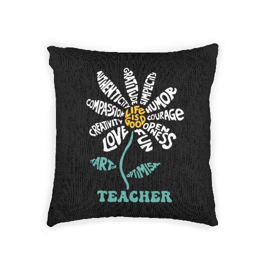 Life-is Good Teacher Humor Courage Openness Woven Pillows