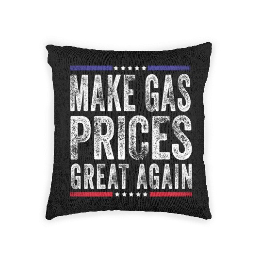 Make Gas Prices Great Again Anti Biden Republican Woven Pillows