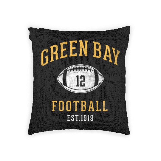 Green Bay On Their Way To The Super Bowl Woven Pillows