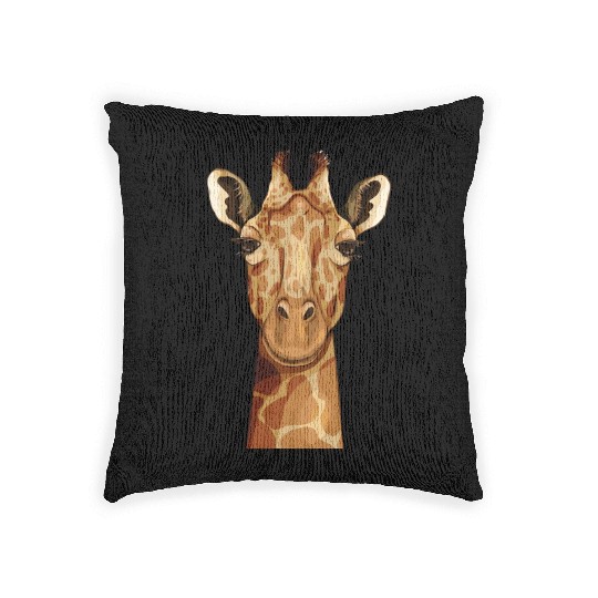Giraffe Head Woven Pillows