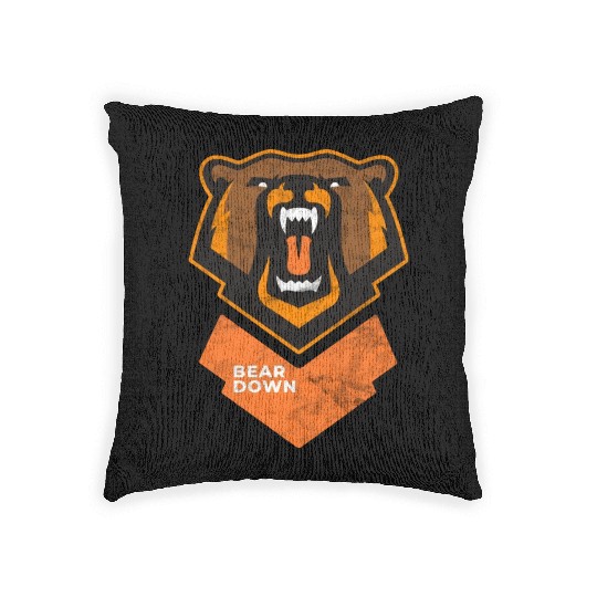 Fierce Modern Bear Down Party Tailgate Sunday Woven Pillows