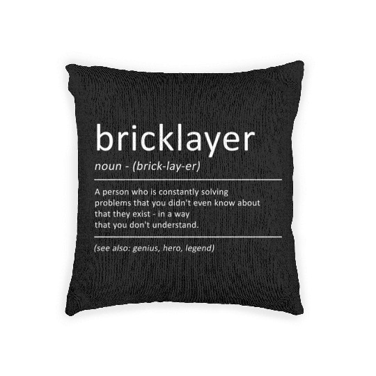 Bricklayer Definition Humor Mason Woven Pillows