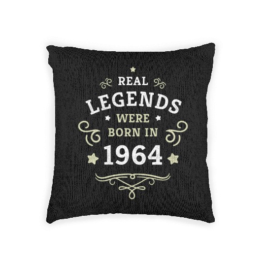 60th Birthday Gift Real Legends were born in 1964 Woven Pillows
