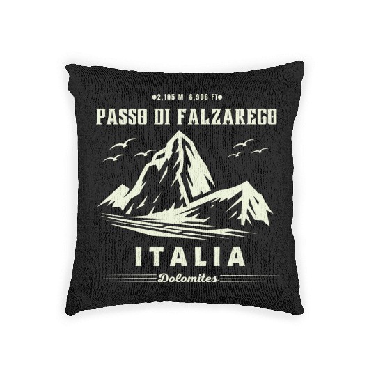 Passo di Falzarego-italian mountain pass dolomites Woven Pillows