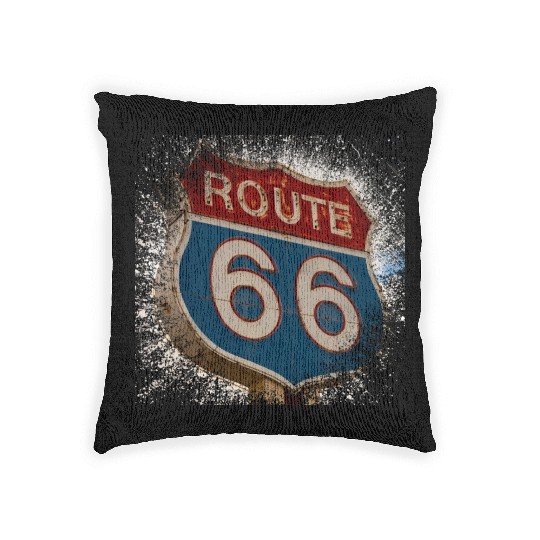 Route 66 Woven Pillows
