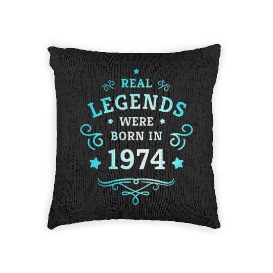 Real Legends were born in 1974 50th Birthday Gift Woven Pillows