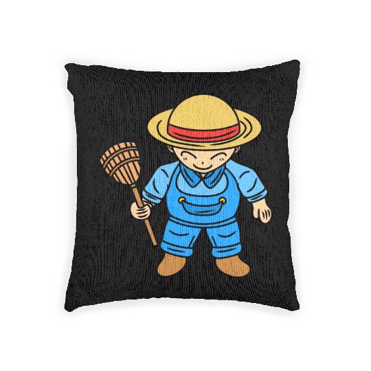 Cute Chibi Farmer Boy Woven Pillows