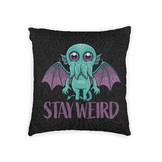 Stay Weird Cute Cthulhu Monster Woven Pillows
