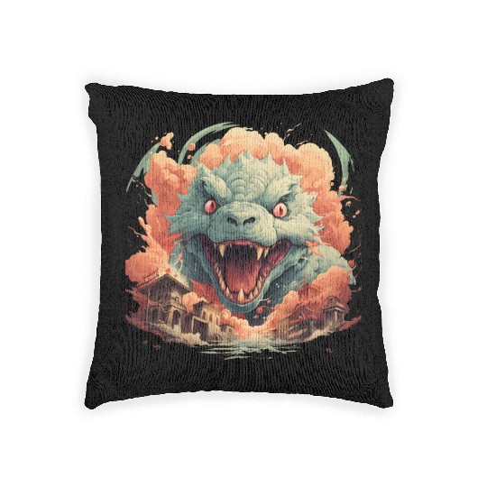 Kaiju: Cityscape Destructor Woven Pillows