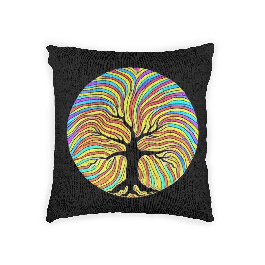 Tree: detailed, relaxing, & positive Woven Pillows