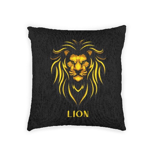 Golden lion Woven Pillows
