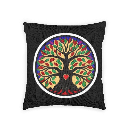 Tree: detailed, relaxing, & positive Woven Pillows