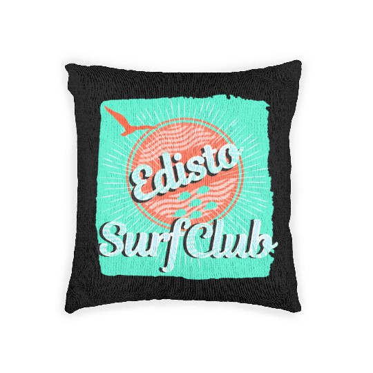 Edisto Beach South Carolina Family Vacation Surfer Woven Pillows