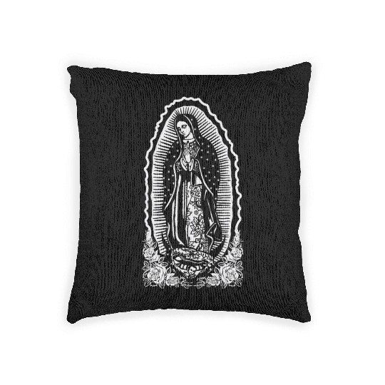 Virgin Mary Lady of Guadalupe Virgen De Guadalupe Woven Pillows