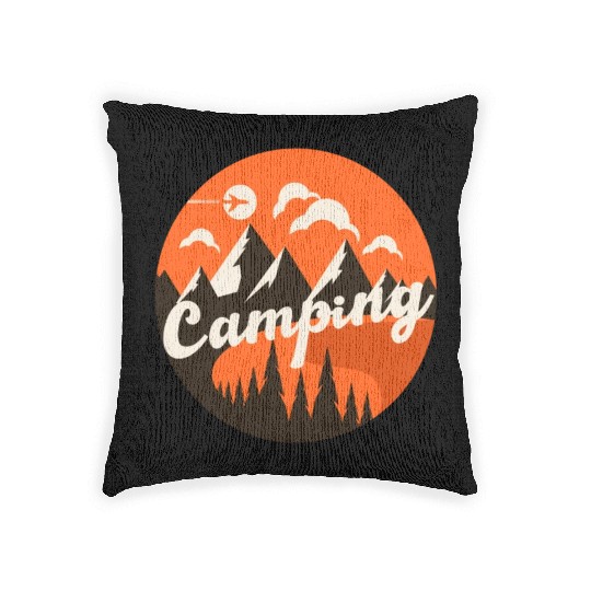 Happy Camper Camping Woven Pillows