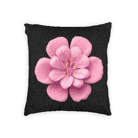 Pink Sakura flower Woven Pillows