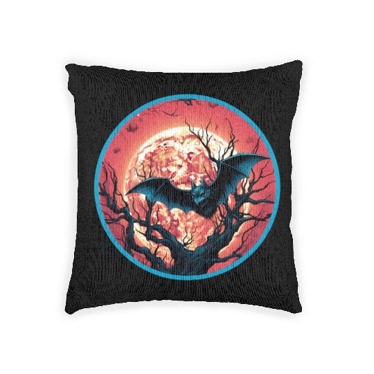 Bats Bat Fruit Bats Halloween Woven Pillows