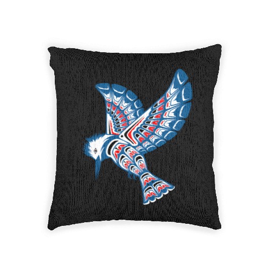 Native American Style Kingfisher Pacific Northwest Woven Pillows