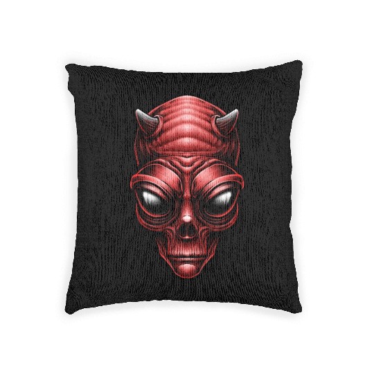 Alien Red Devil Woven Pillows