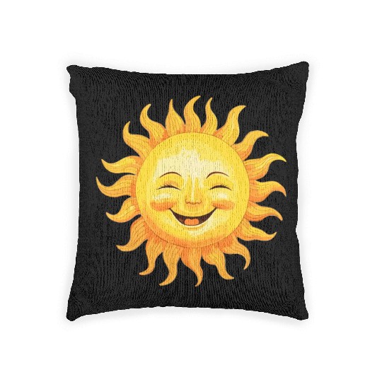 Sun Smiling - Joyful Sunshine Woven Pillows