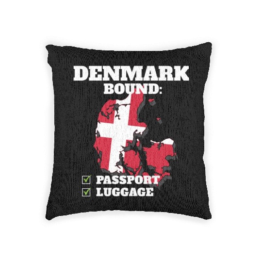 Denmark Bound Country Travel Dane Flag Vacation Woven Pillows