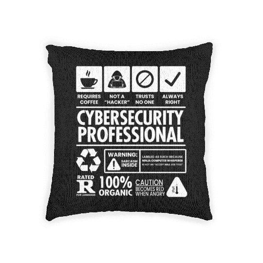 Cybersecurity Network Engineer Analyst Cyber Woven Pillows