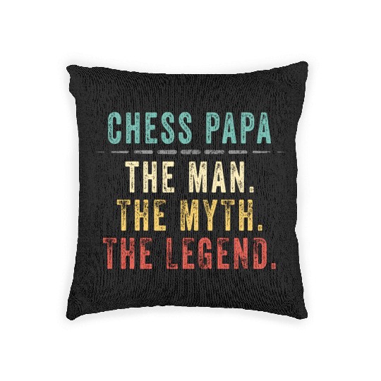 Chess Papa Fathers Day Chess Myth Legend Woven Pillows