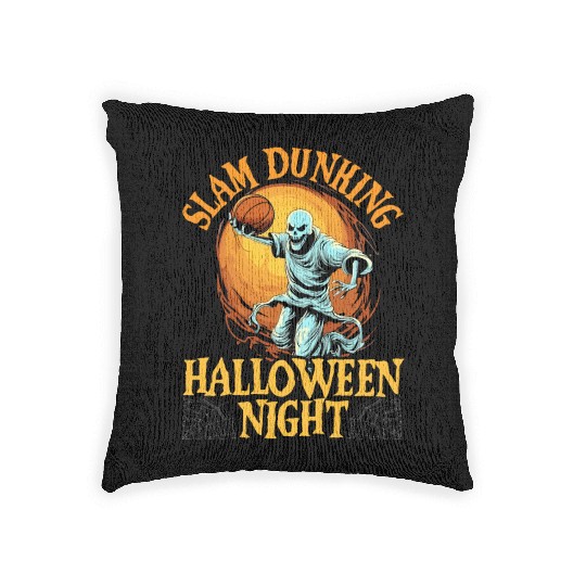 Basketball Halloween Trick Or Treat Spooky Baller Woven Pillows