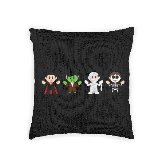 Dracula, Mummy, Skeleton Woven Pillows