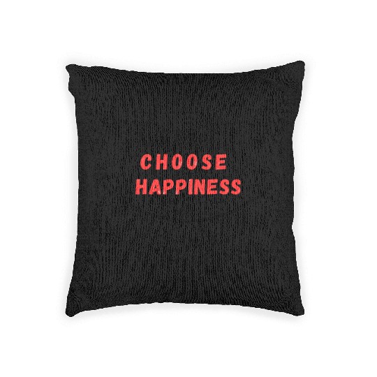 choose happiness positve vibes Woven Pillows