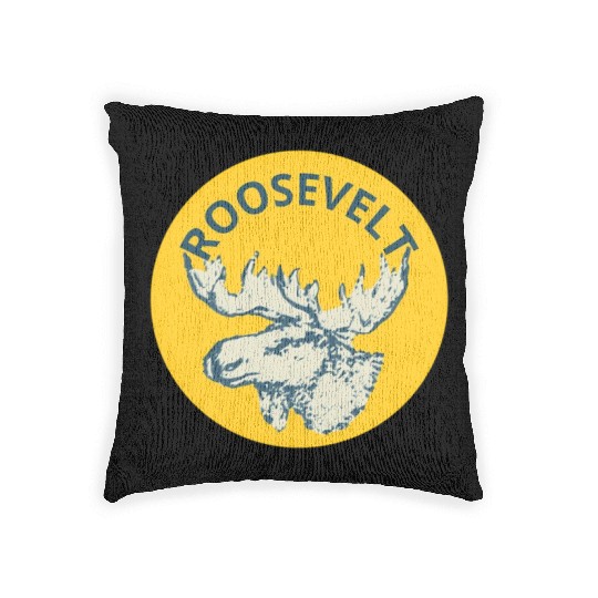 Teddy Roosevelt Bull Moose Py Woven Pillows