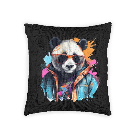 Street Style Giant Panda | Panda Lovers Woven Pillows