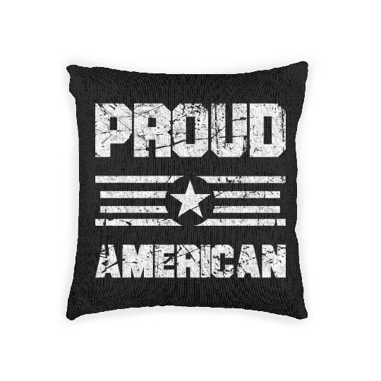Patriotic 4th of July, Proud American USA Flag Woven Pillows