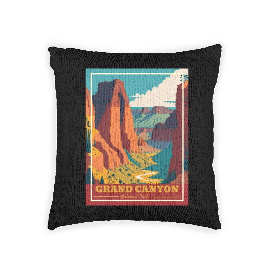 Grand Canyon National Park Arizonna Vintage Woven Pillows