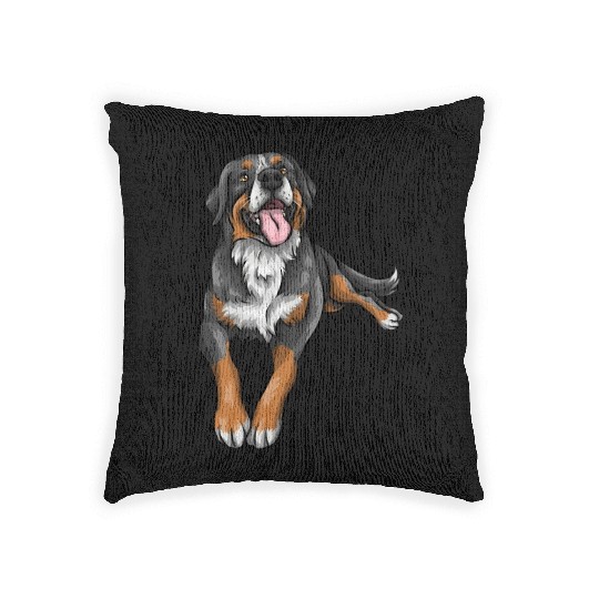 Cute Bernese Mountain Dog Woven Pillows