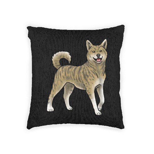 Dog Korean Jindo Brindle Woven Pillows