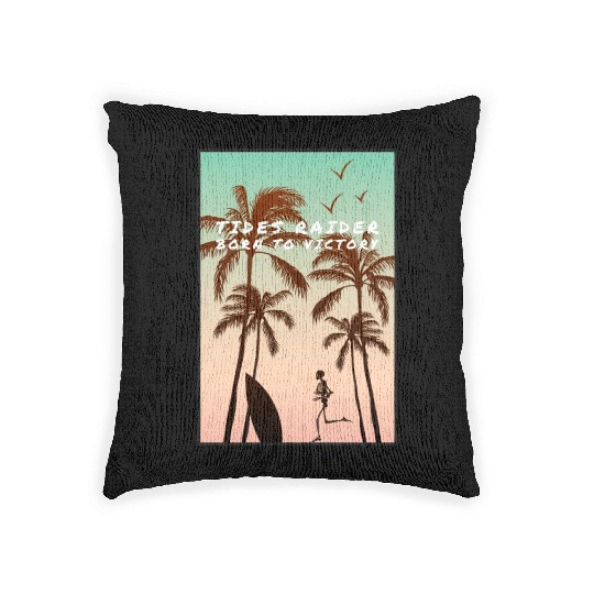 Tides raider, born to victory Woven Pillows