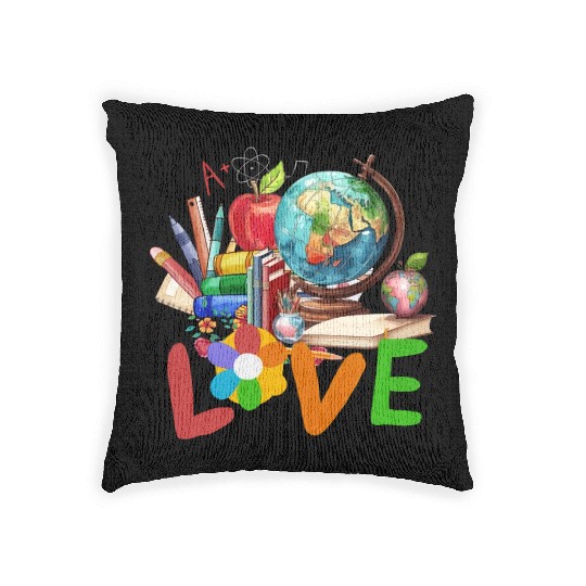 Teacher life , Retro teacher back to school Woven Pillows
