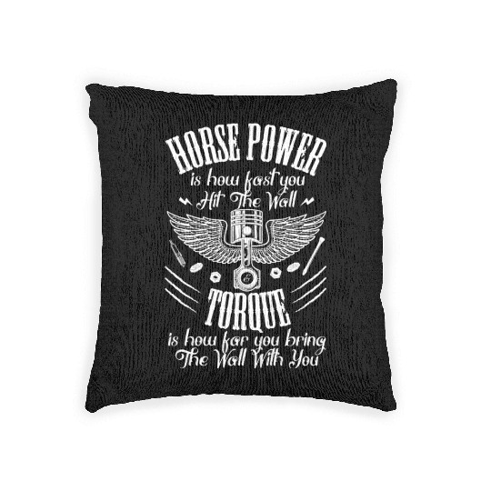 Horsepower Torque Car Mechanic Car Lover Retro Woven Pillows